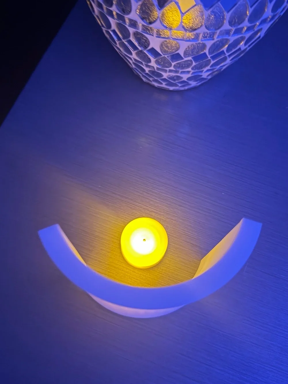 Hanukkah Menorah Plastic LED Tealight Candle Holder Home Decor 5” Tall